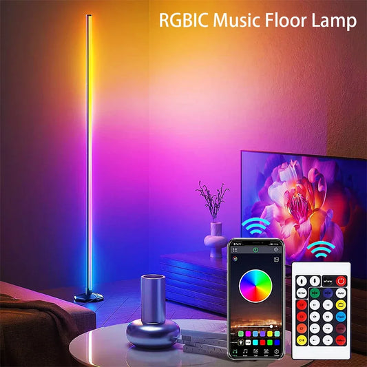 Smart LED Corner Floor Lamp with BT Remote
